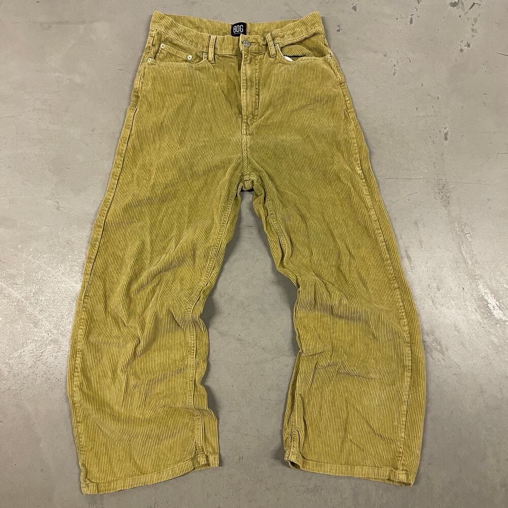 Y2K green corduroy baggy wide leg skater bdg urban outfitters jeans 29x27